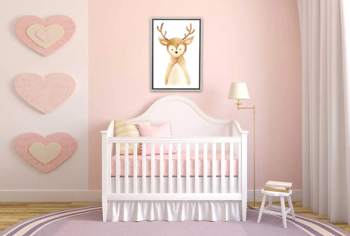 Deer | Kids Woodland Print | Canvas Wall Art Print