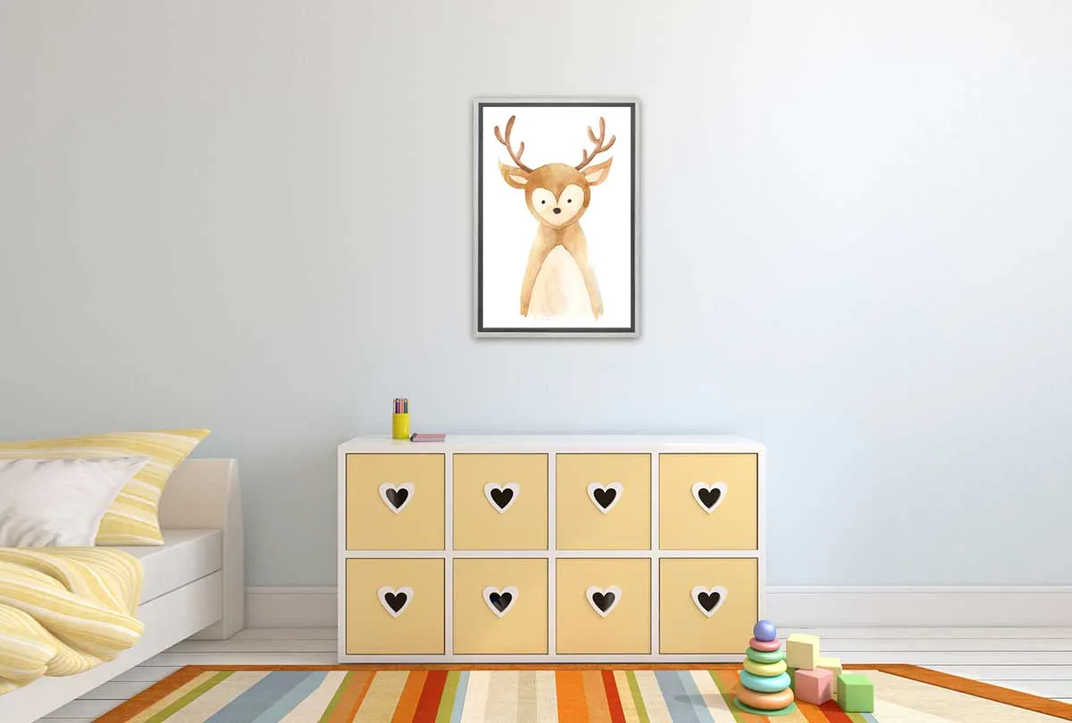 Deer | Kids Woodland Print | Canvas Wall Art Print