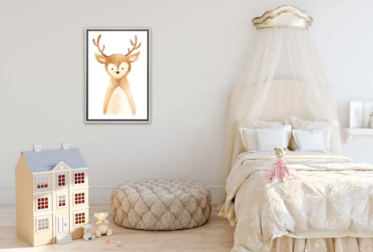 Deer | Kids Woodland Print | Canvas Wall Art Print