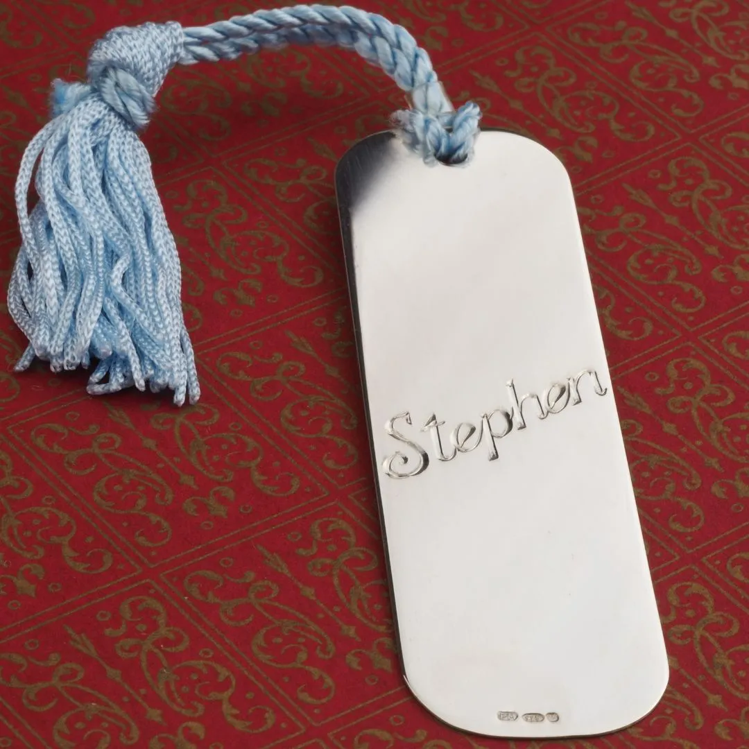 Engraved Sterling Silver Tassel Bookmark