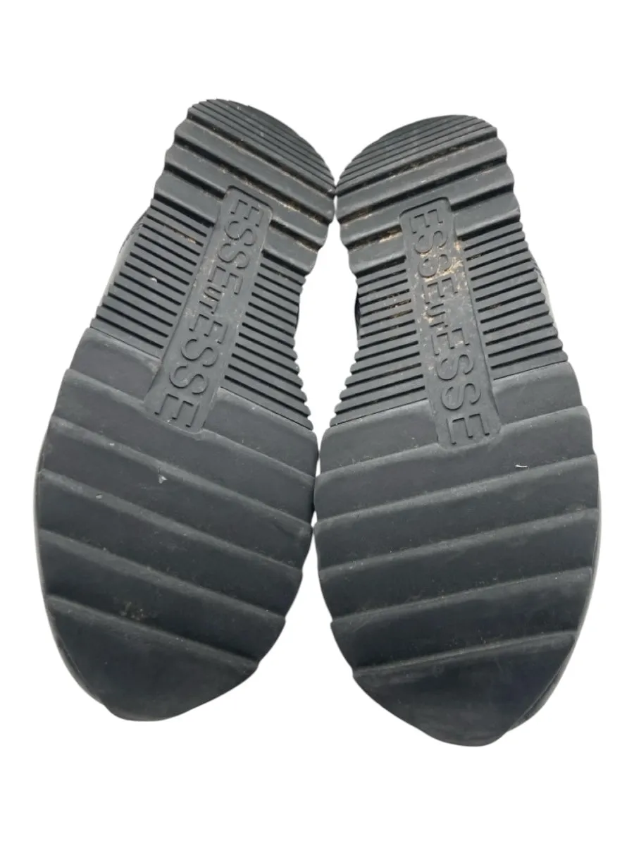 Esse Ut Esse Shoe Size 38 Black Leather Low Top Laces Sneakers