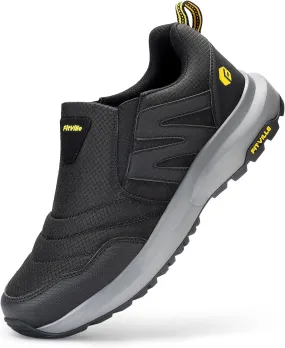 FitVille Men's Wide Trails Hiking Shoes for Men, Slip on Walking Shoes Trekking Hiking Sneakers with Arch Support