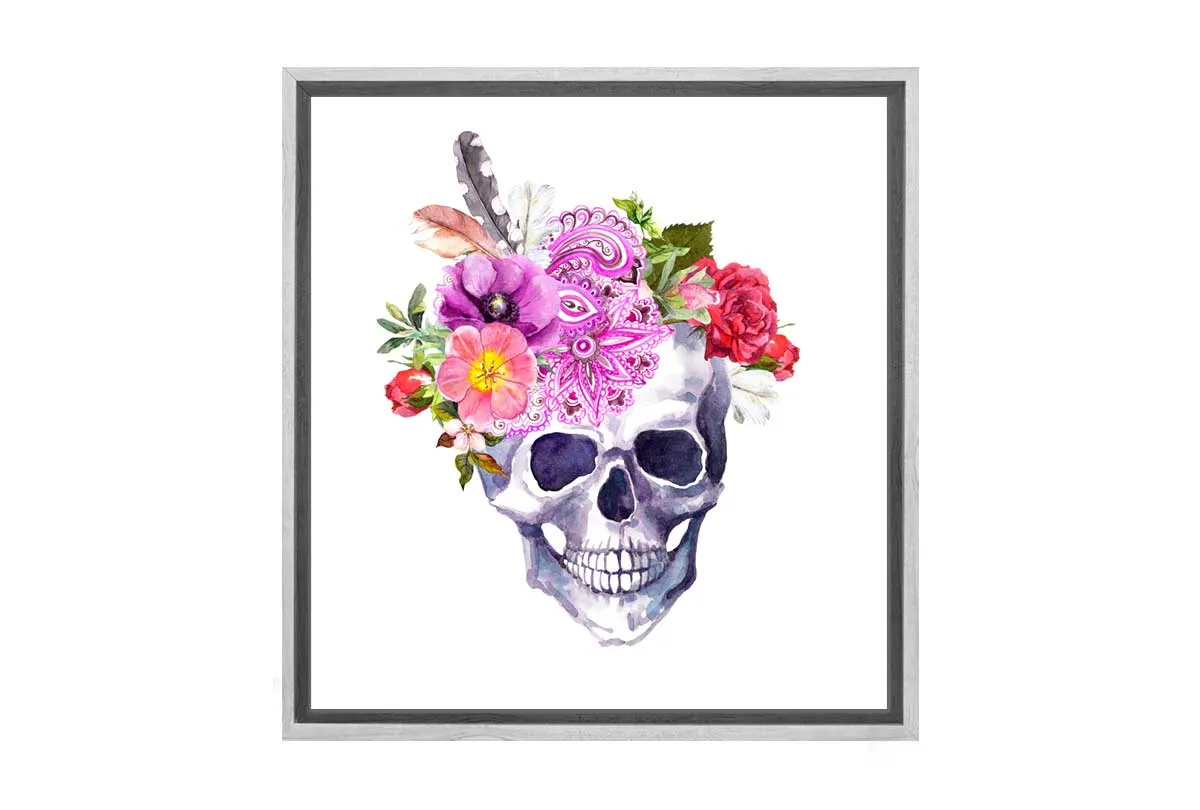Floral Skull | Canvas Wall Art Print