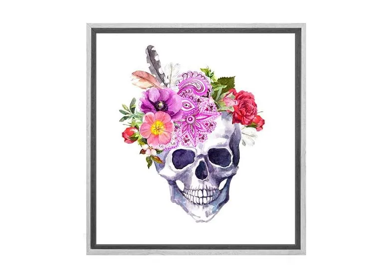 Floral Skull | Canvas Wall Art Print