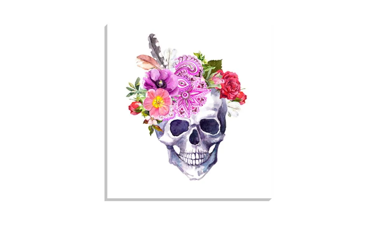 Floral Skull | Canvas Wall Art Print