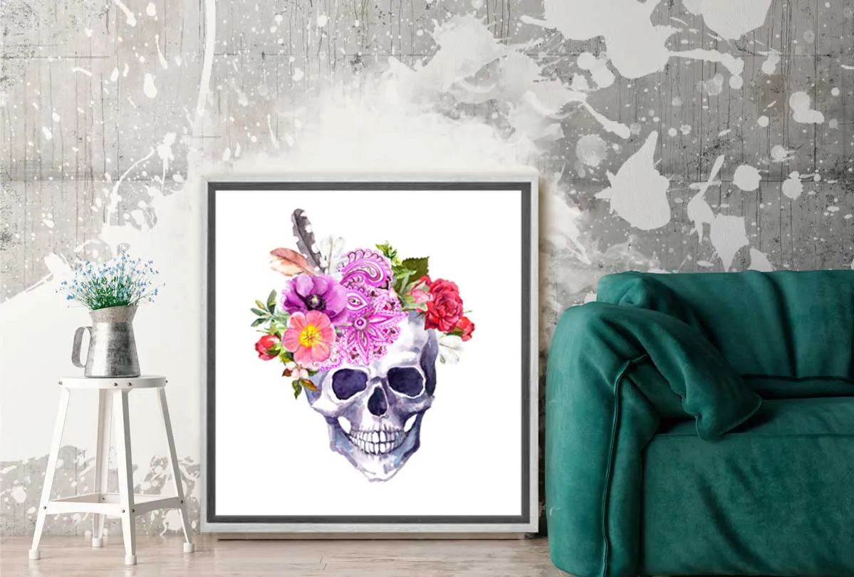 Floral Skull | Canvas Wall Art Print