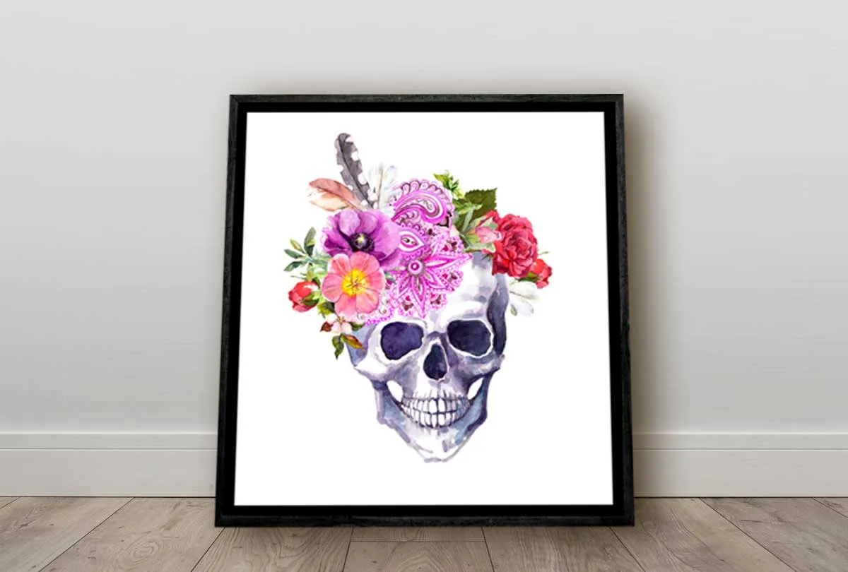Floral Skull | Canvas Wall Art Print