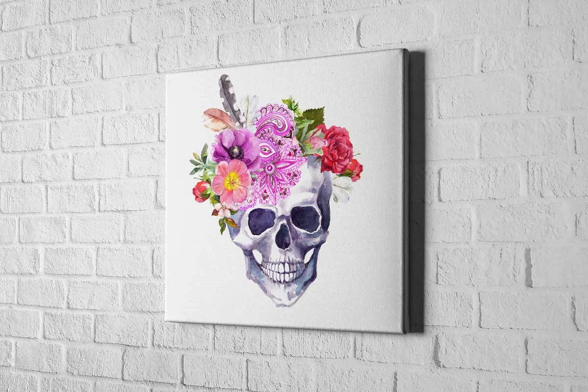 Floral Skull | Canvas Wall Art Print