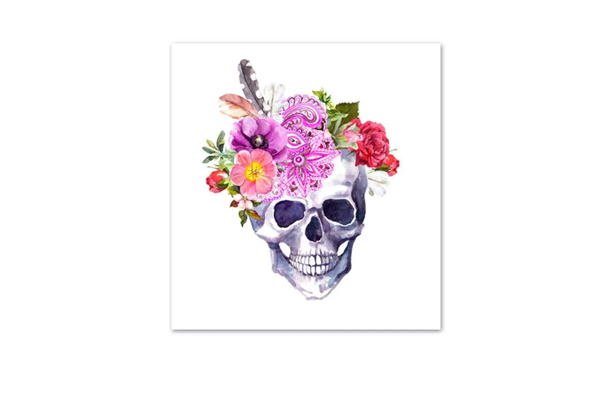Floral Skull | Canvas Wall Art Print