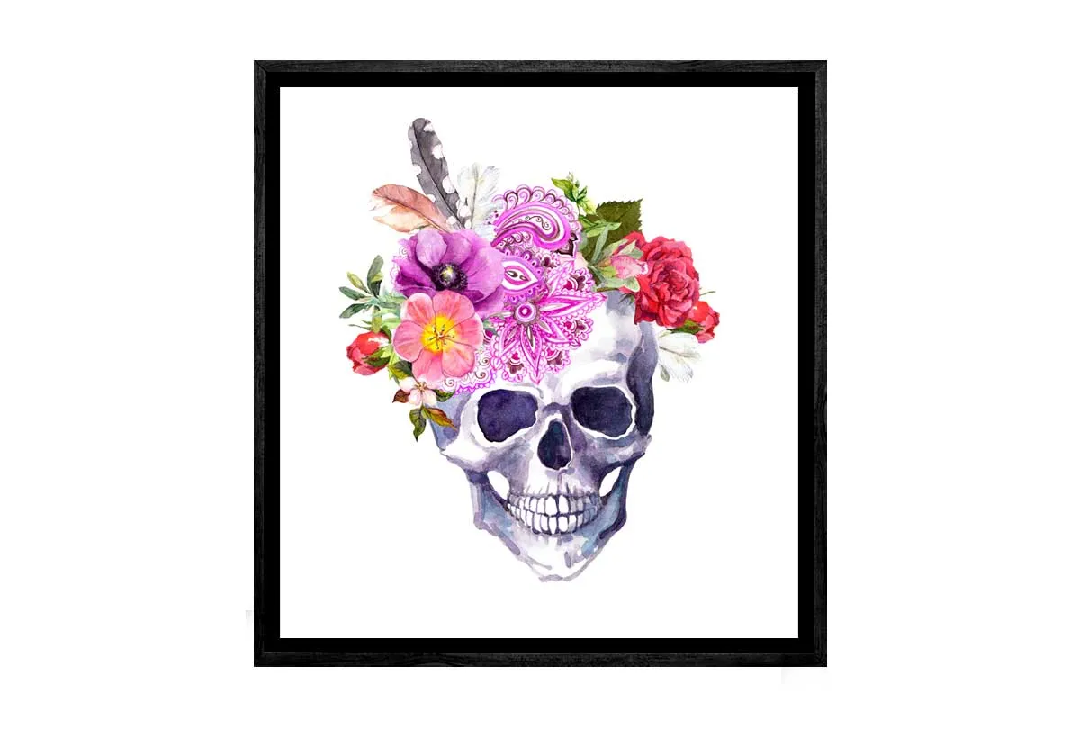 Floral Skull | Canvas Wall Art Print