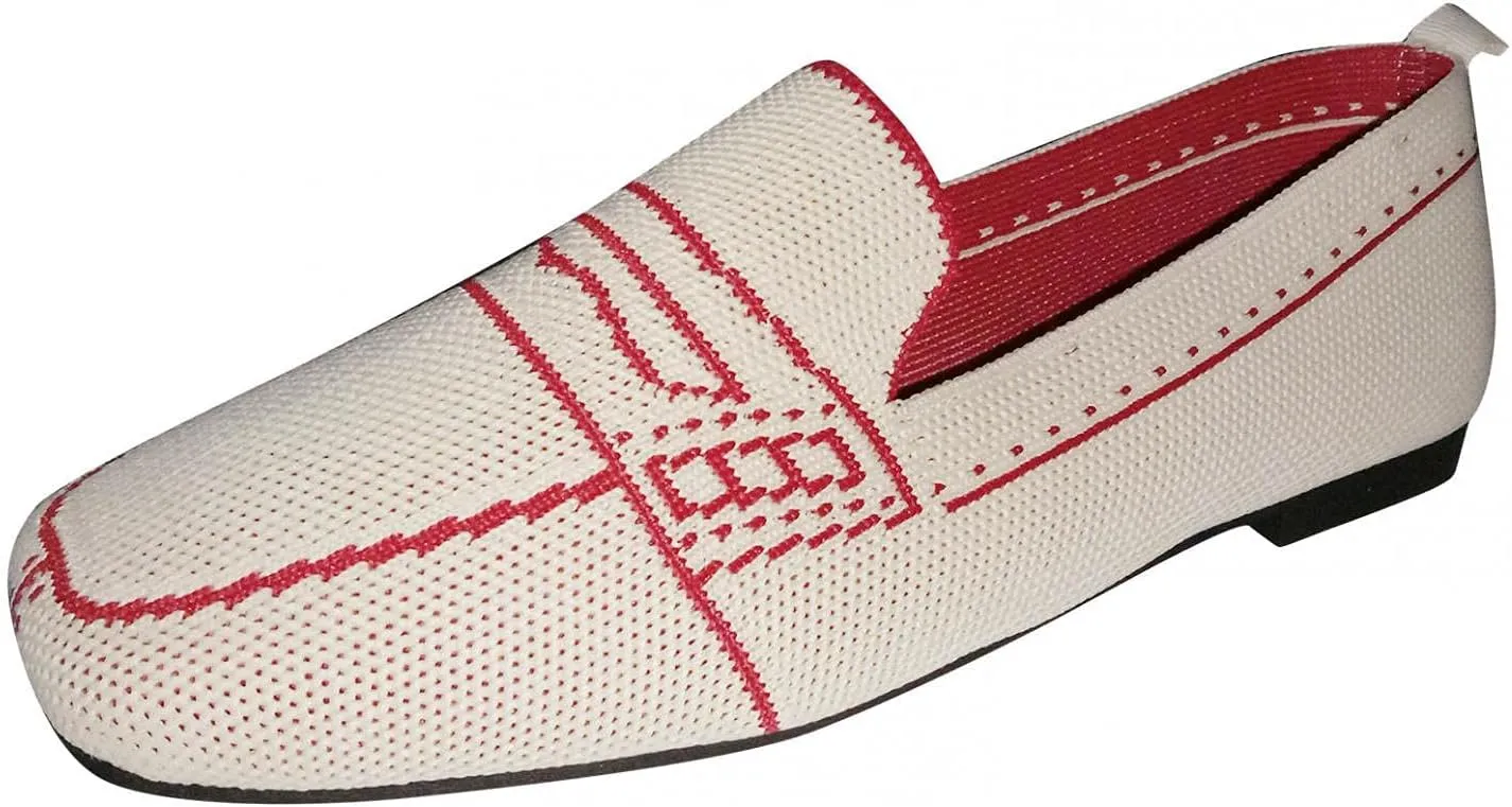 Hbeylia Slip On Loafers For Women Ladies Fashion Casual Breathable Square Toe Low Heels Dress Oxfords Business Formal Office Slip-On Flats Leisure Driving Walking Shoes