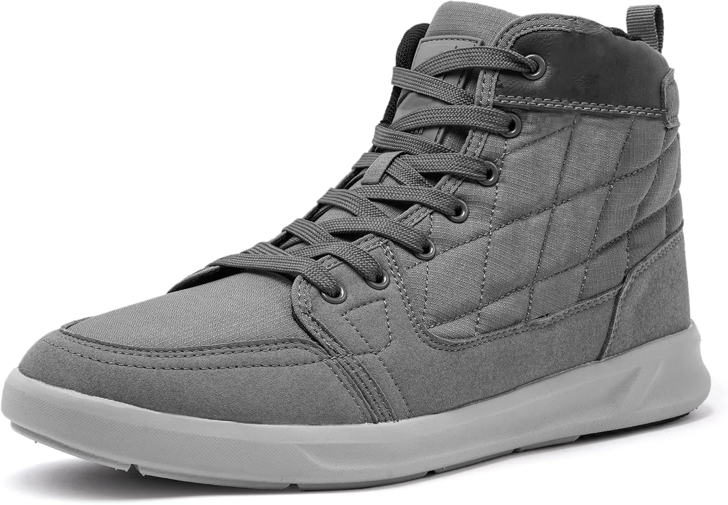 High-Top Mens Casual Shoes - Genuine Microfiber Suede Boots with Side Zipper, Lightweight Flexible Sole, Well-Cushioned Breathable and Removable Insoles