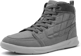 High-Top Mens Casual Shoes - Genuine Microfiber Suede Boots with Side Zipper, Lightweight Flexible Sole, Well-Cushioned Breathable and Removable Insoles