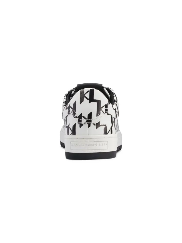 Karl Lagerfeld Paris Logo Leather Sneakers, White