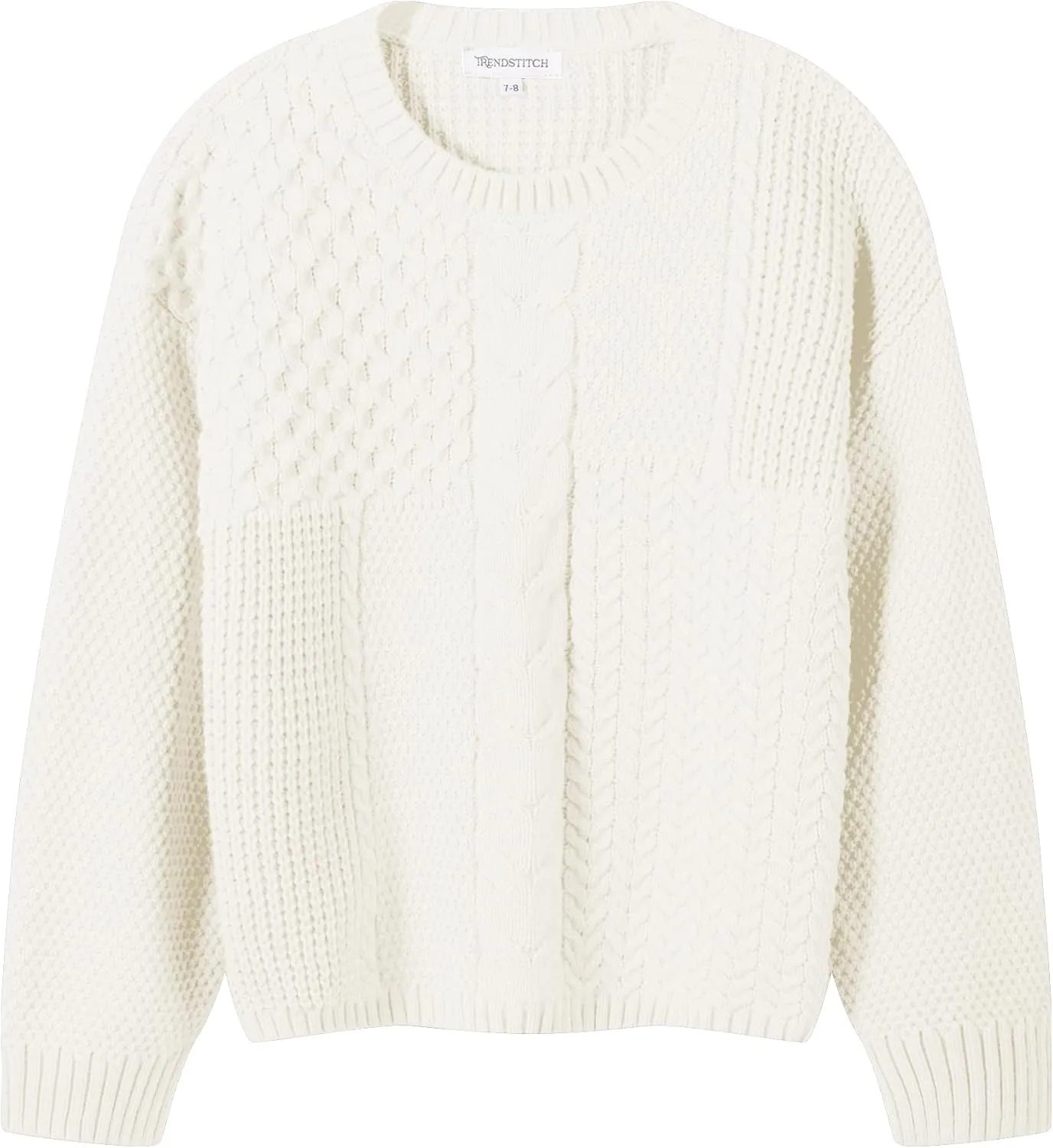 Kids Boys Cable Knit Sweaters Long Sleeve Crewneck Chunky Pullover Cute Knitwear Fall Jumper Tops 3-10 Years