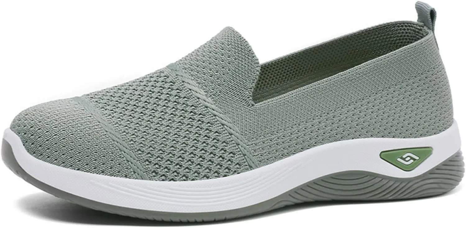 Kubbon Orthopedic Walking Shoes for Women Slip On Sneakers Mesh Up Stretch Platform Sneakers with Arch Support Diabetic Foam Shoes Lightweight Comfortable Breathable Shoe