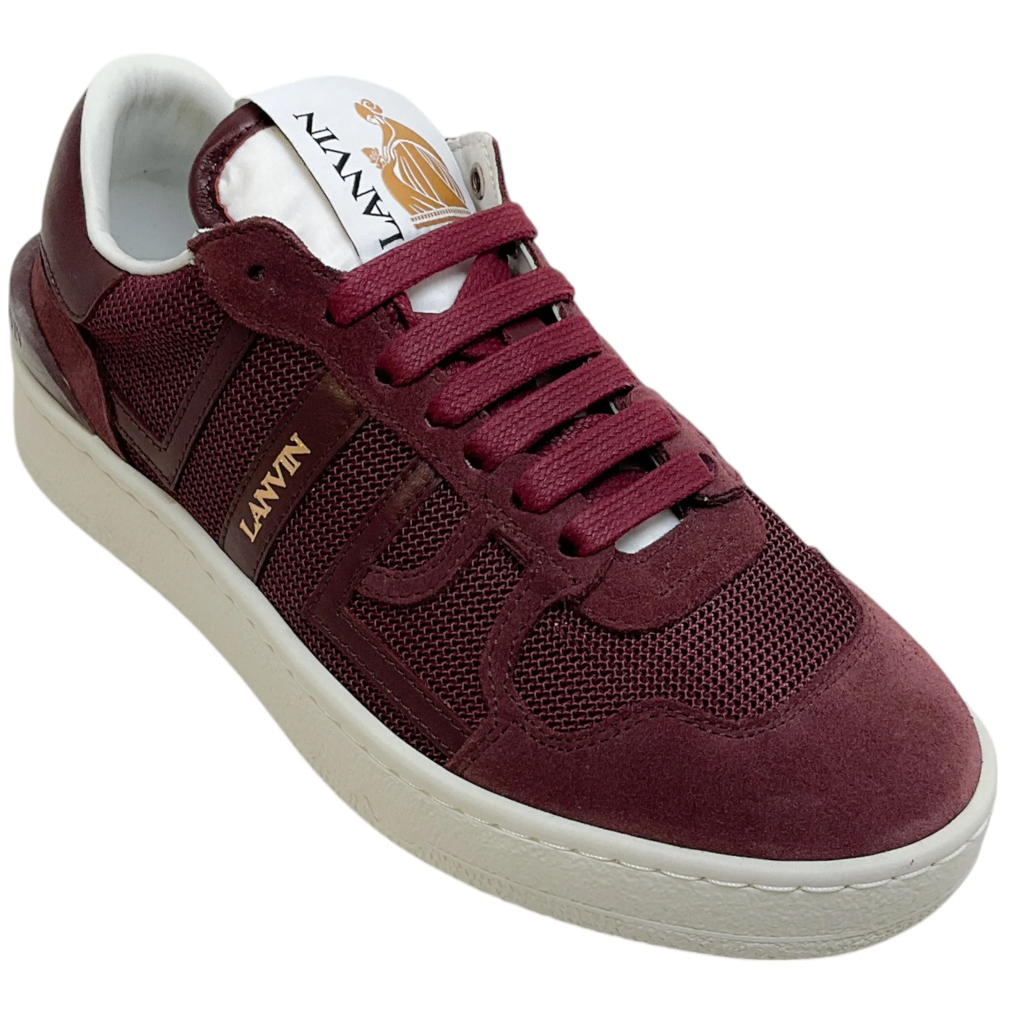 Lanvin Burgundy Clay Low Top Sneakers