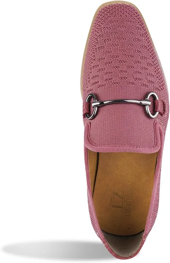 LIBERTYZENO Boys Lizard Print Textile & Leather Kids Slip on Dress Loafer Shoes for Easter Gift