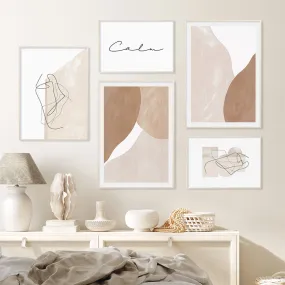 Light White Beige Terracotta Minimalist Abstract Gallery Wall Art Fine Art Canvas Prints Pictures For Modern Living Room Bedroom Art Decor