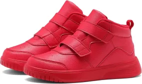 Little Boys High Top Sneakers School Shoes for Girls Lightweight Fashion No Lace Kids Gym Shoes Red 2