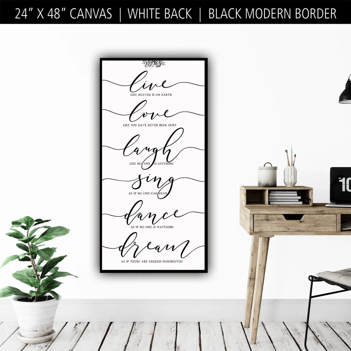 Live Love Laugh Farmhouse Wall Art on Canvas