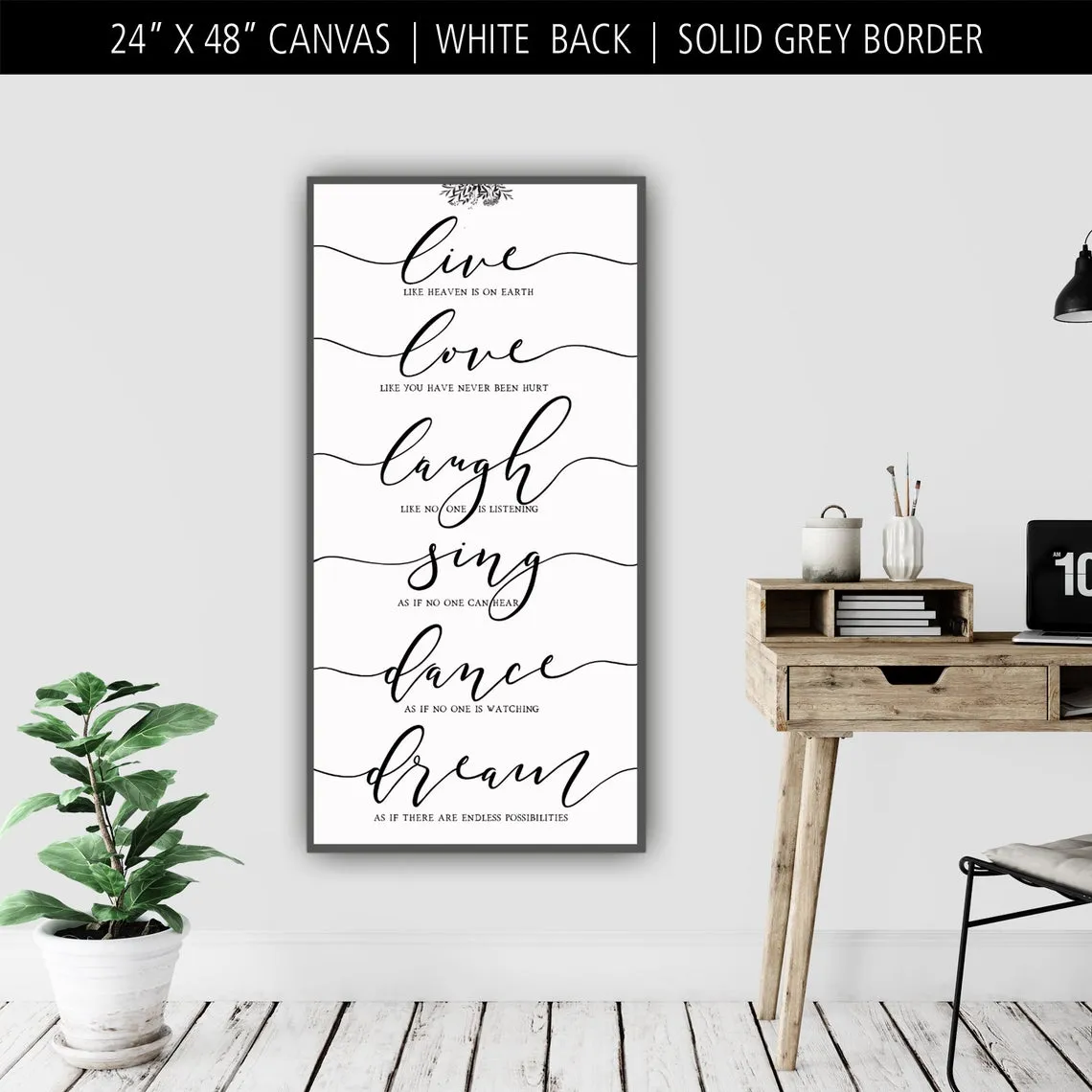 Live Love Laugh Farmhouse Wall Art on Canvas