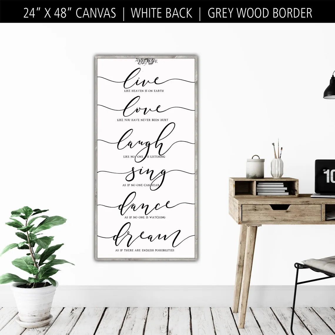 Live Love Laugh Farmhouse Wall Art on Canvas