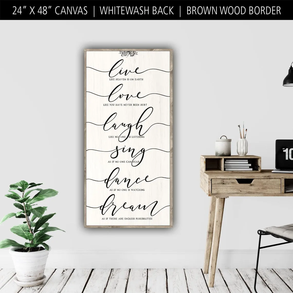 Live Love Laugh Farmhouse Wall Art on Canvas