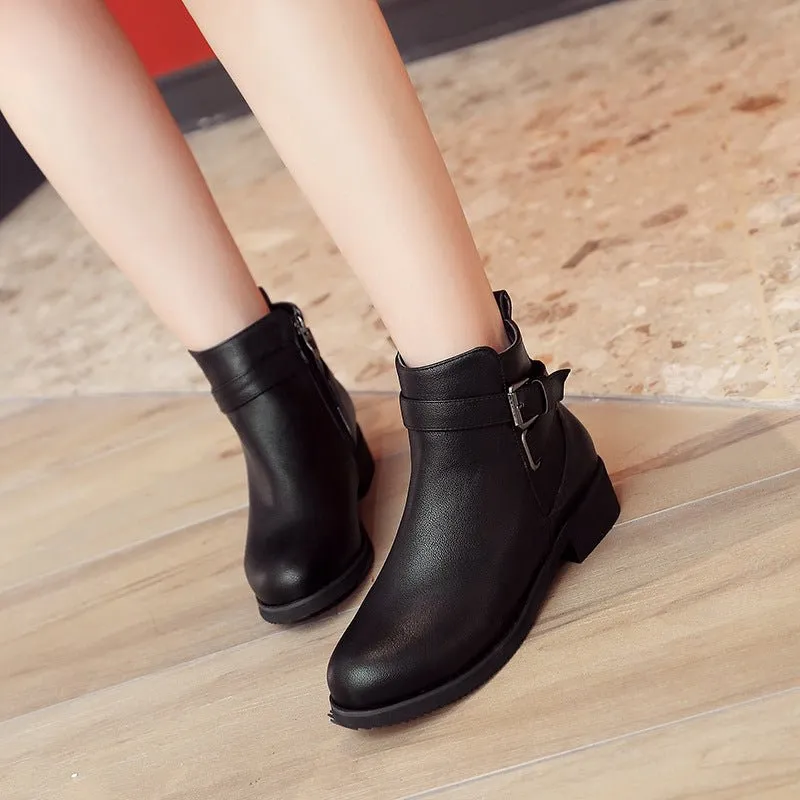Low Round Toe Martin Boots Shoes For Women