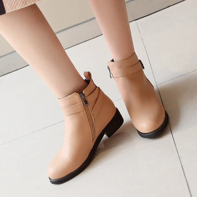 Low Round Toe Martin Boots Shoes For Women