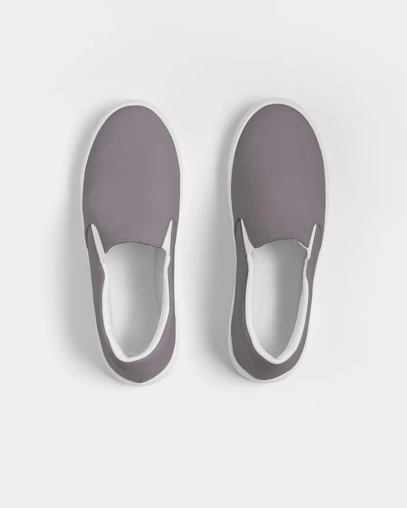 Medium Dark Magenta Gray Slip-On Canvas Sneakers | Women's | Medium Dark Pale Magenta Gray | C0M10Y0K60