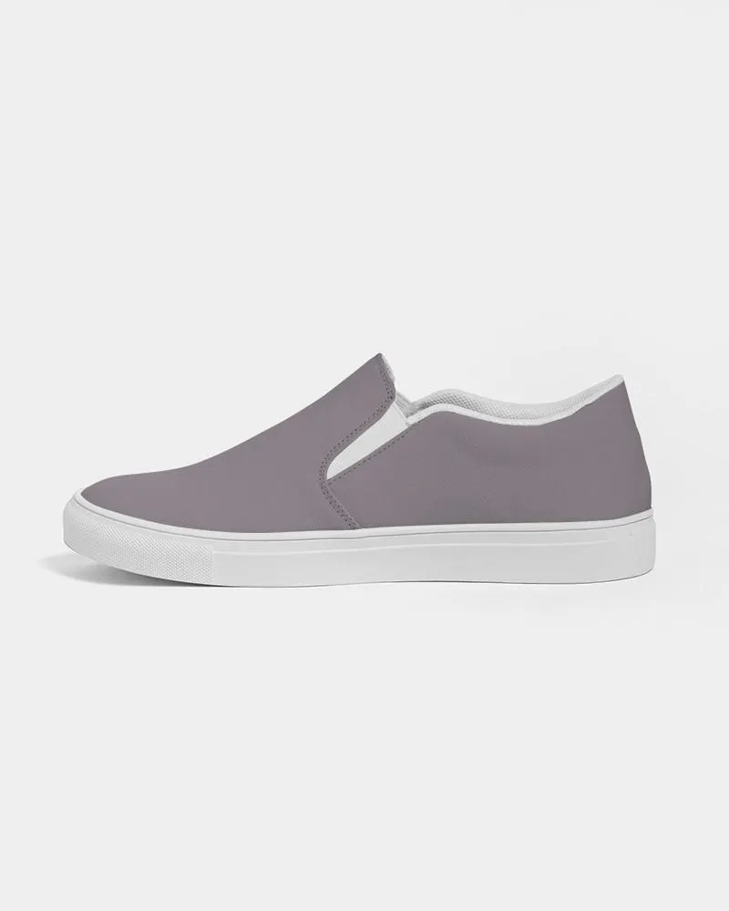 Medium Dark Magenta Gray Slip-On Canvas Sneakers | Women's | Medium Dark Pale Magenta Gray | C0M10Y0K60