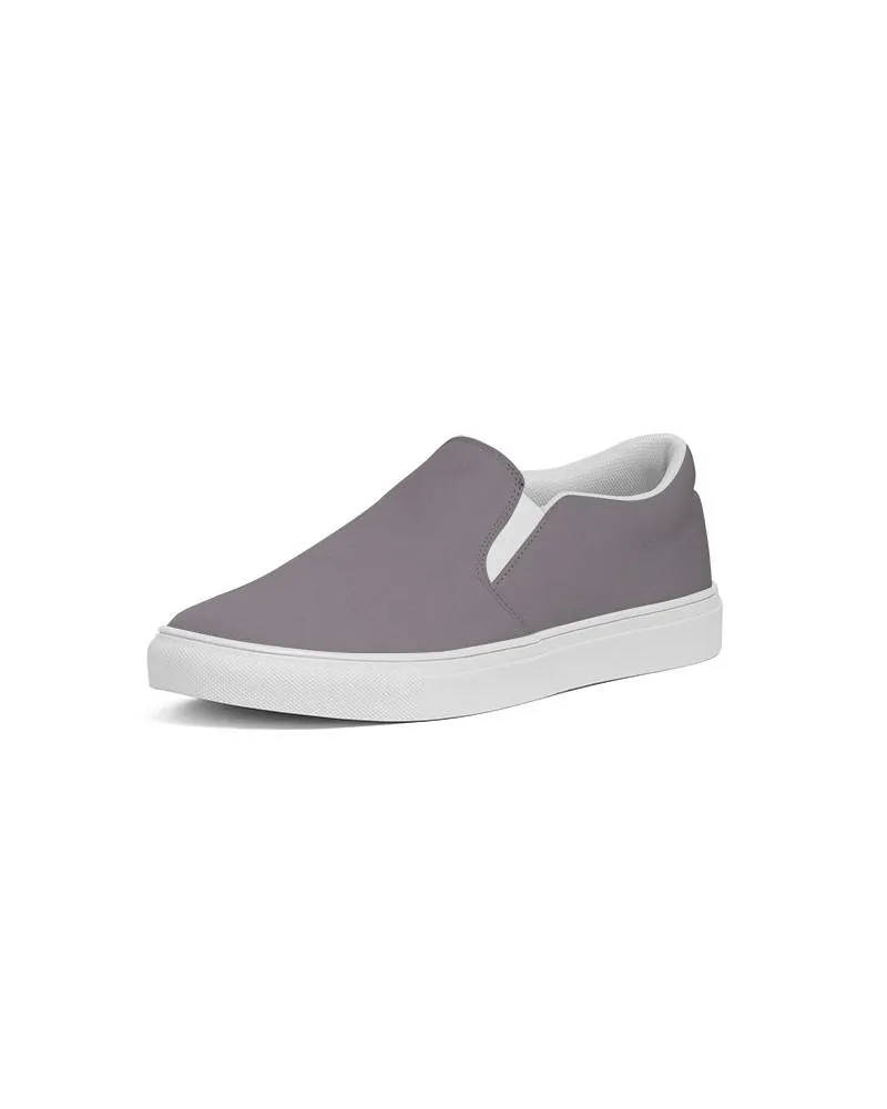 Medium Dark Magenta Gray Slip-On Canvas Sneakers | Women's | Medium Dark Pale Magenta Gray | C0M10Y0K60