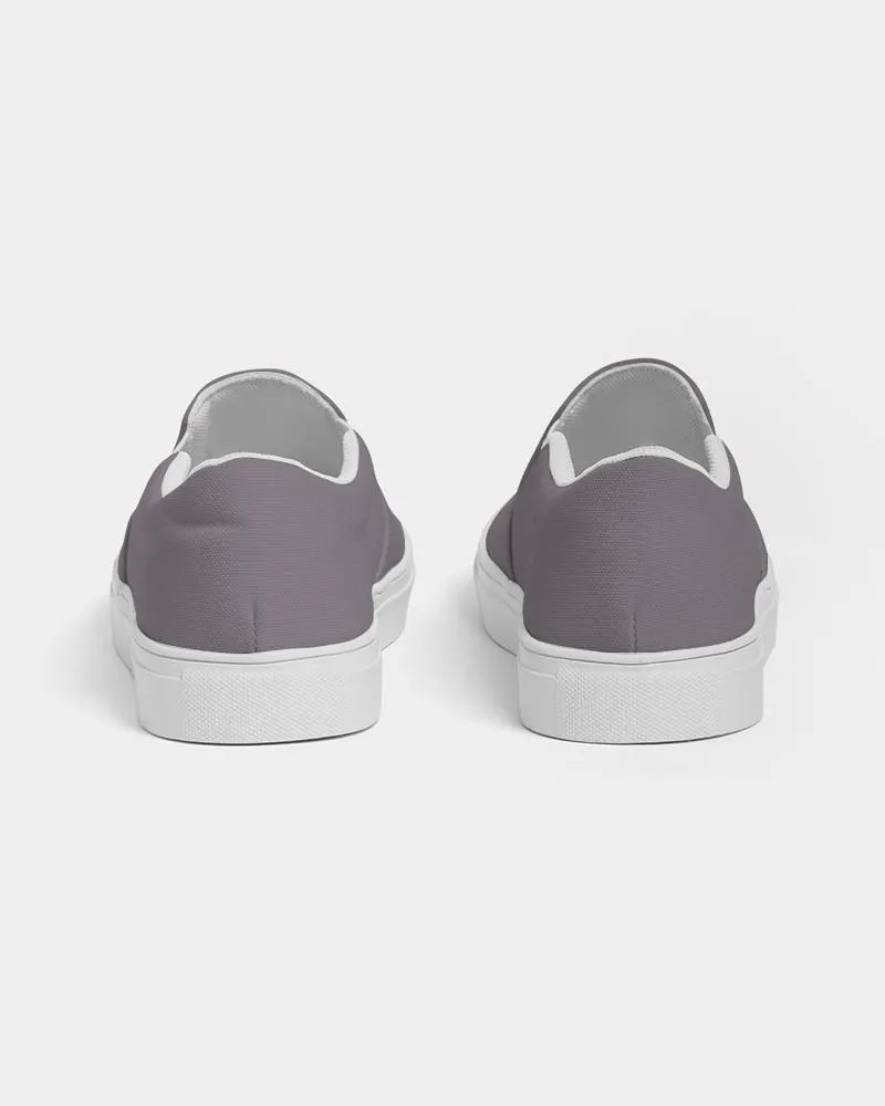 Medium Dark Magenta Gray Slip-On Canvas Sneakers | Women's | Medium Dark Pale Magenta Gray | C0M10Y0K60