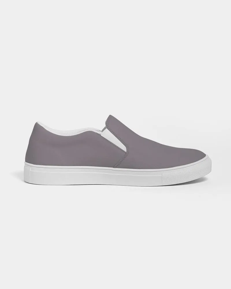 Medium Dark Magenta Gray Slip-On Canvas Sneakers | Women's | Medium Dark Pale Magenta Gray | C0M10Y0K60