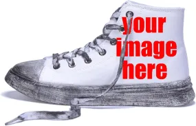 Men Fashion Sneakers Custom Personalized Design Patterns Printing Shoes with Photo Name Logo Canvas Sneakers Customized Cosplay High-Top Shoes for New Year Birthday Gift Valentine's Day Christmas Day