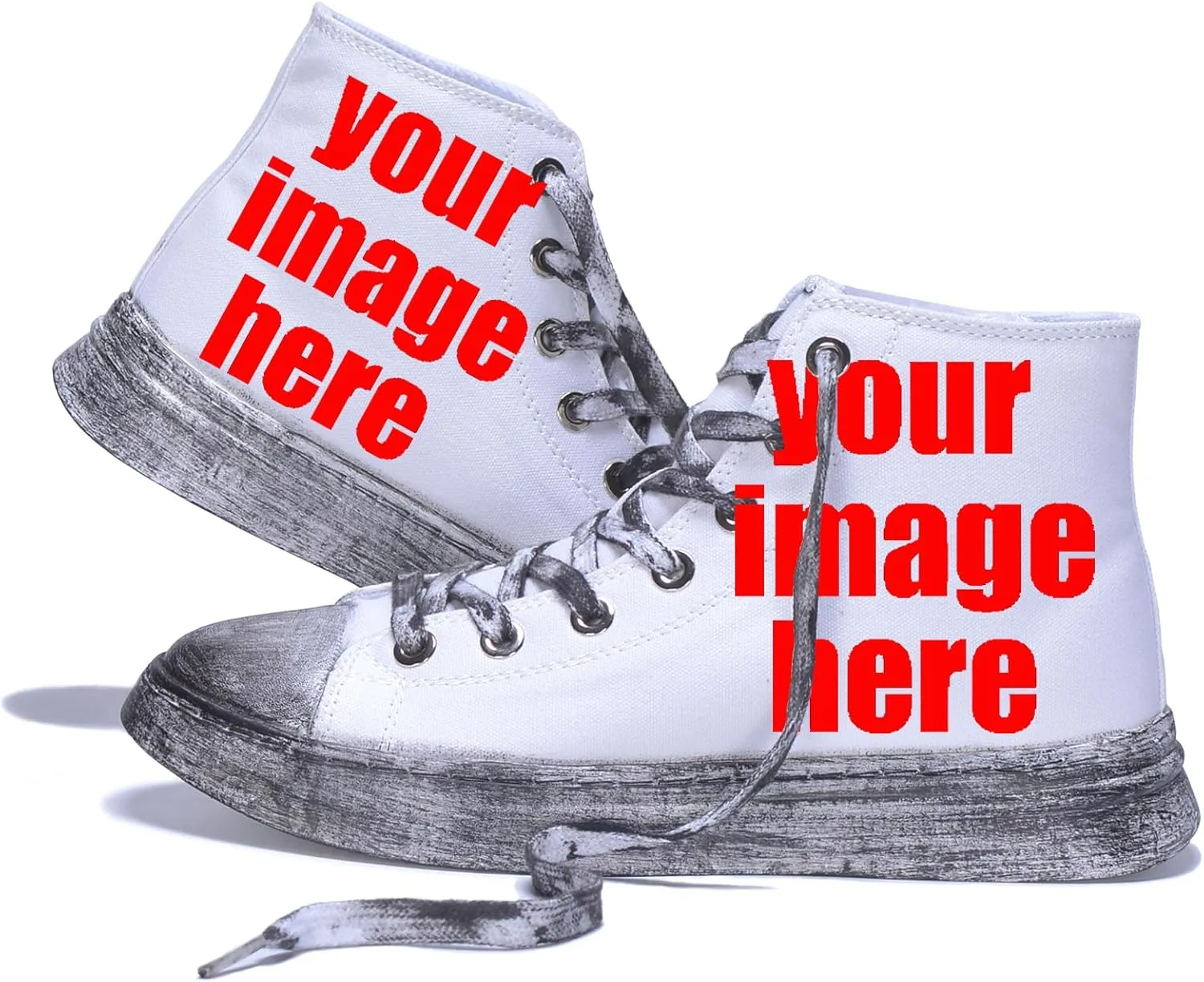 Men Fashion Sneakers Custom Personalized Design Patterns Printing Shoes with Photo Name Logo Canvas Sneakers Customized Cosplay High-Top Shoes for New Year Birthday Gift Valentine's Day Christmas Day
