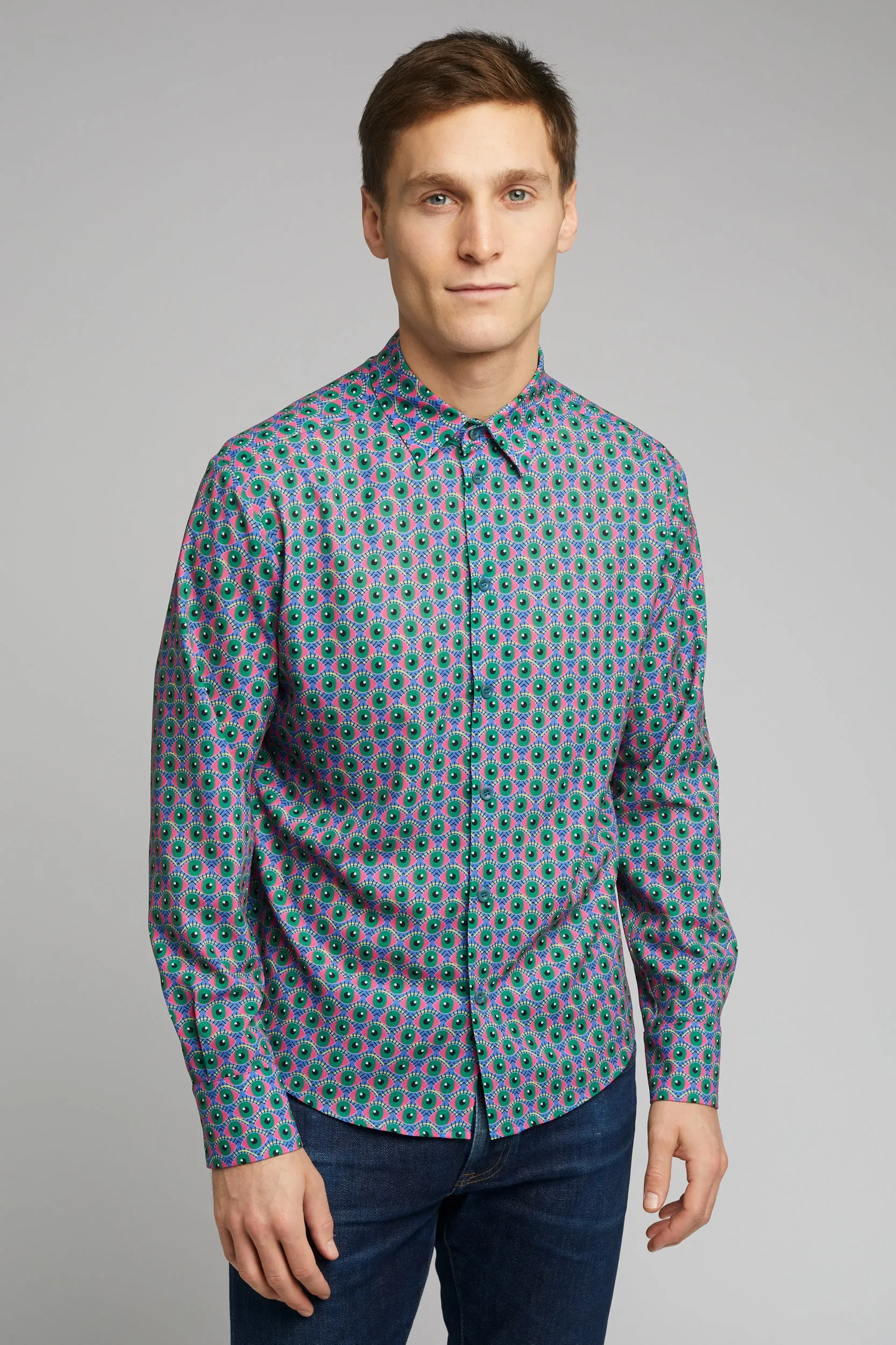 Men's Classic Long Sleeve Shirt in Eye Of Newt Print