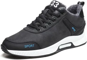 Men's Elevator Sneakers Invisible Height Increasing Leather Upper Lace up Fashion Sneakers