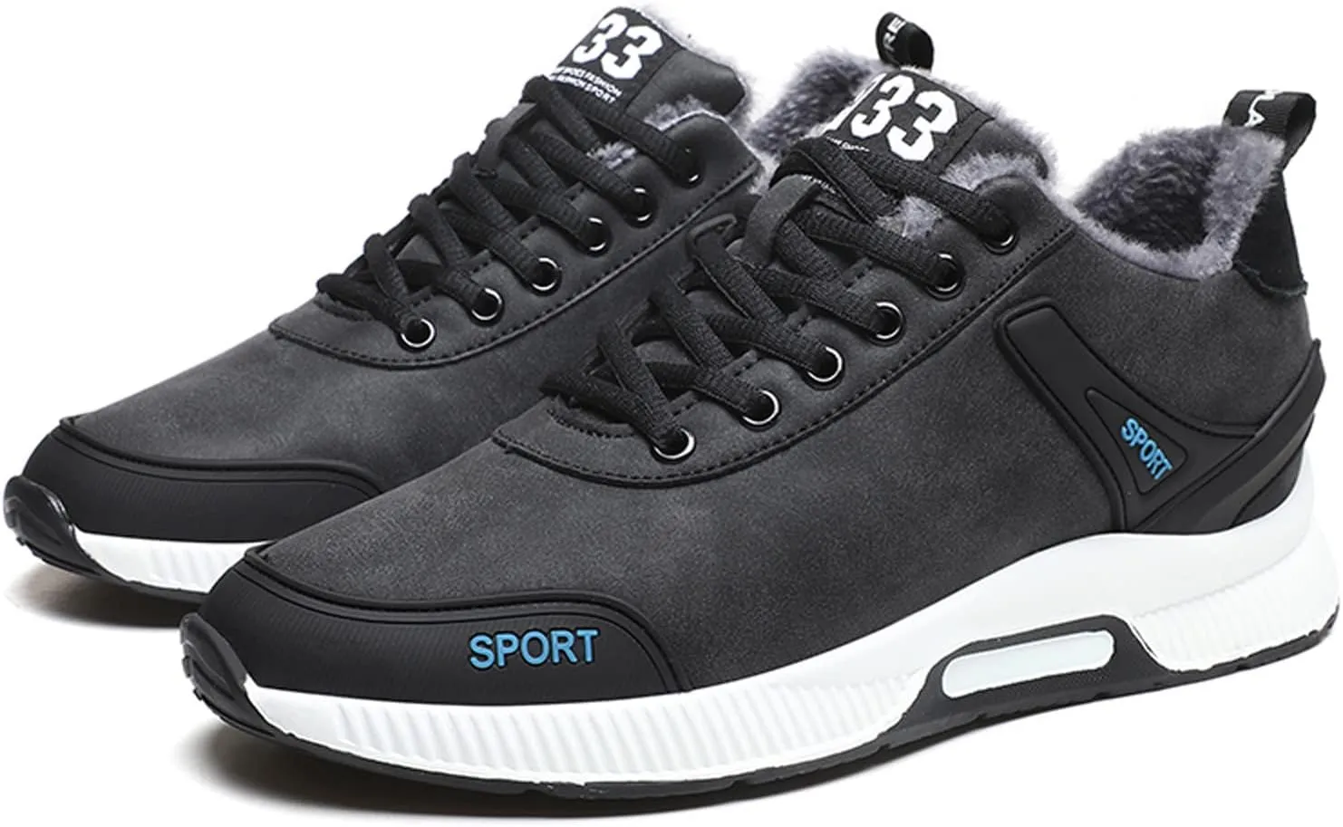 Men's Elevator Sneakers Invisible Height Increasing Leather Upper Lace up Fashion Sneakers