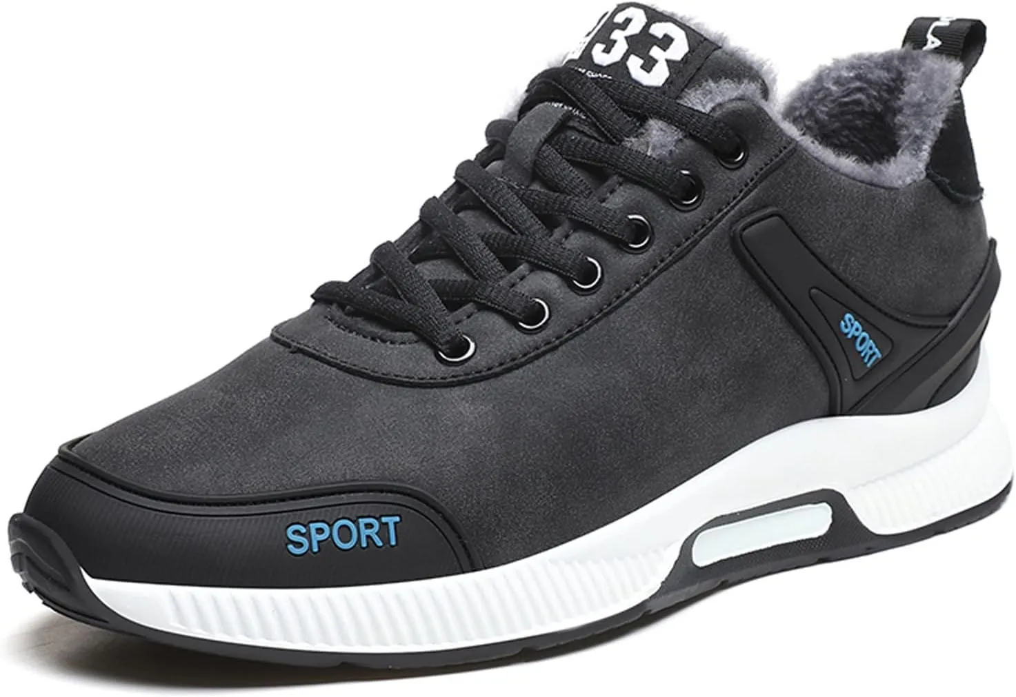 Men's Elevator Sneakers Invisible Height Increasing Leather Upper Lace up Fashion Sneakers