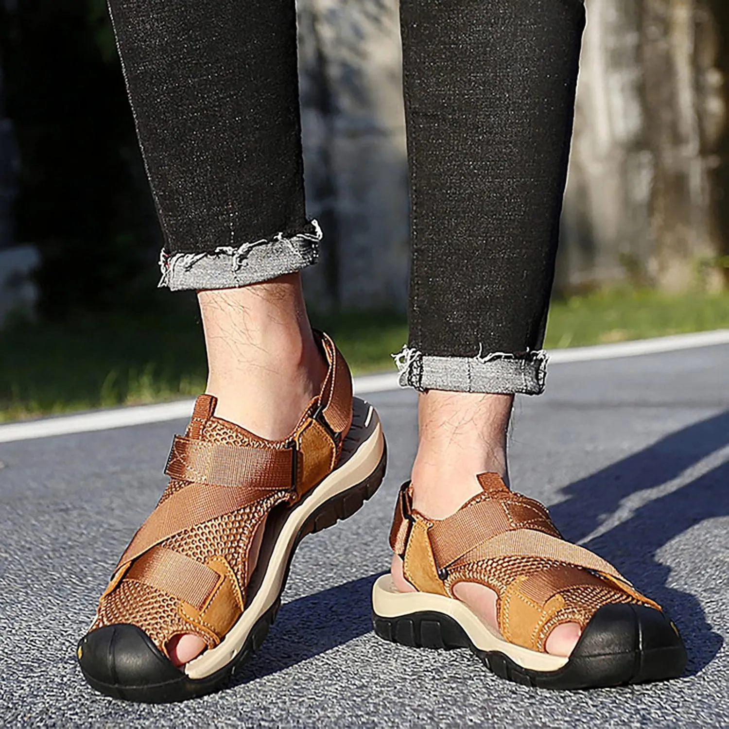 Men's Sandals Non Slip Sandals Sport Casual Beach Sandal Mens Strap Comfortable Sandal for Outdoor Beach