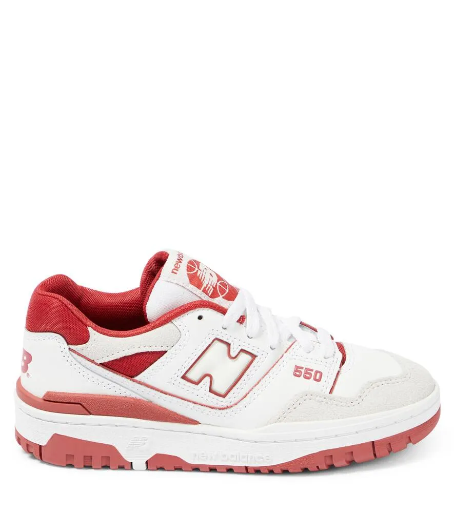 New Balance 550 Faux Leather Sneakers, White