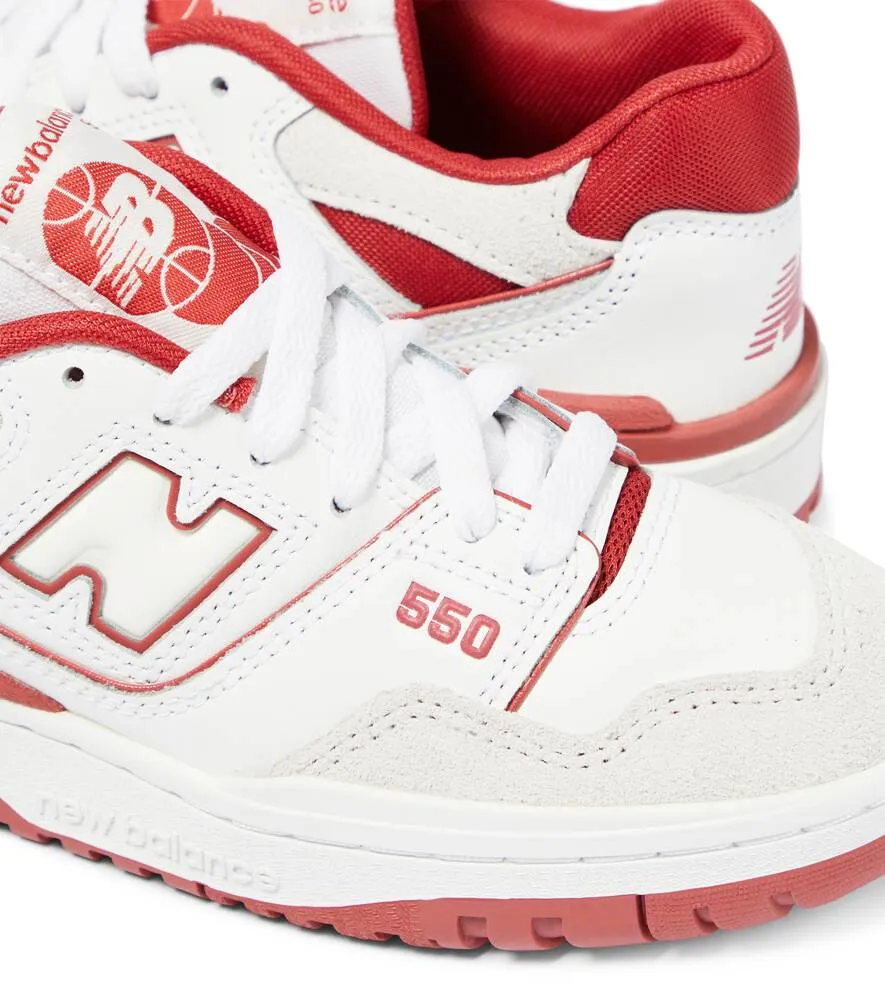 New Balance 550 Faux Leather Sneakers, White