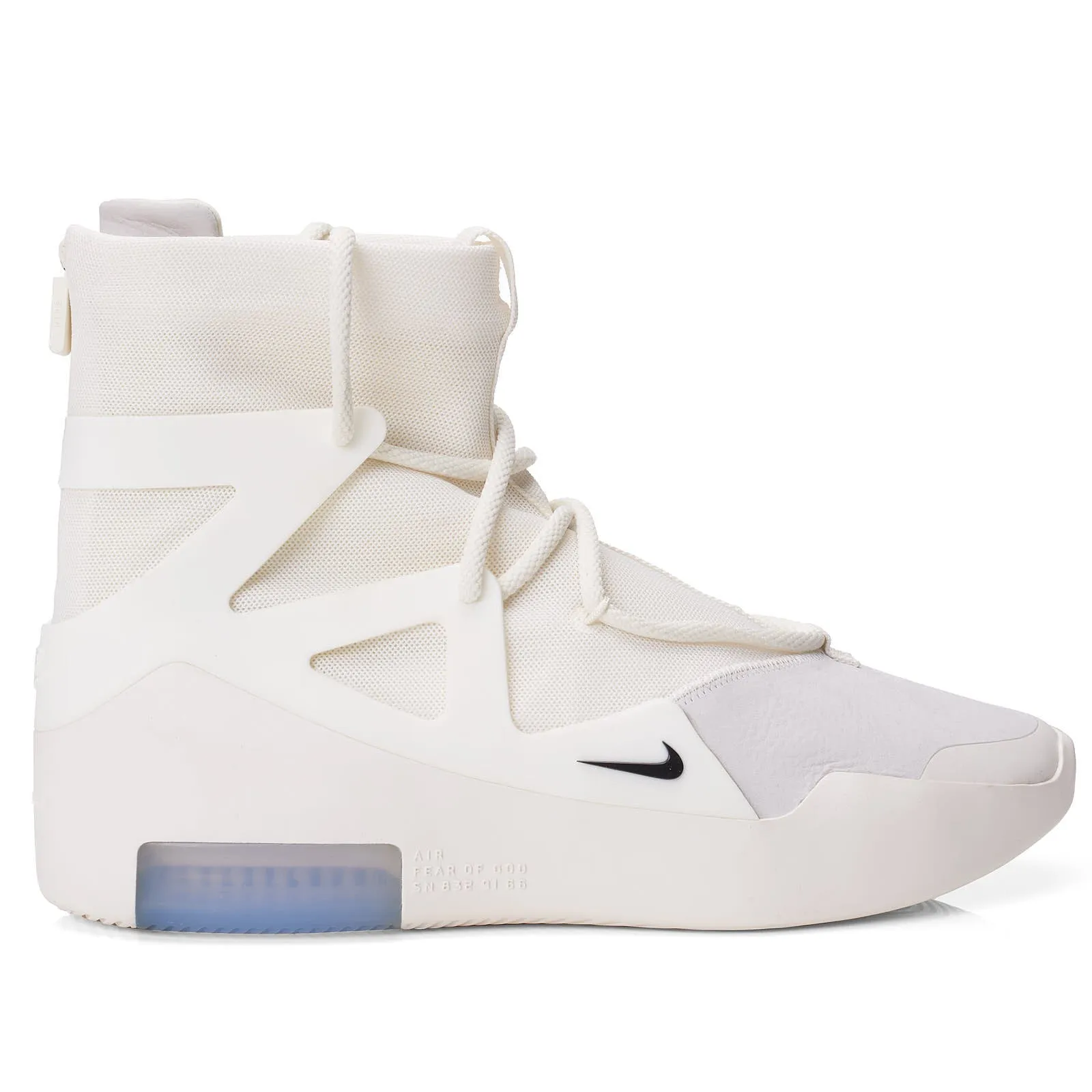 NIKE AIR x FEAR OF GOD 1 'Sail' Canvas-Leather High Top Sneakers Shoes US 10