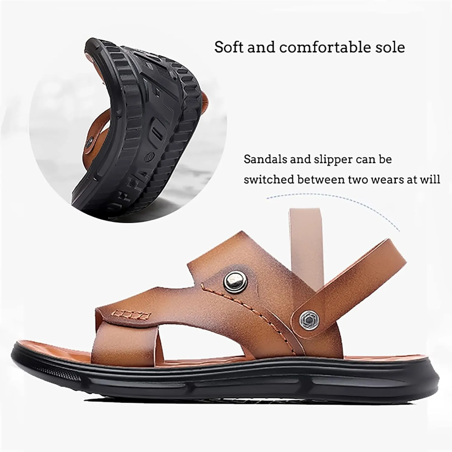 Sandals Men Beach Sandal Waterproof Sport Sandals Wide for Men Comfortable Outdoor Beach Shoes