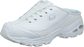 Skechers Women's D'Lites Bright Sky Mule, White/White/Silver, Size 9.5