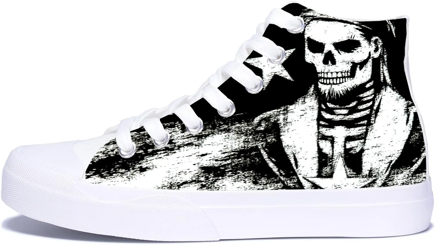 Skulls High Tops Canvas Shoes for Men Women Classic Lace Up Gothic Fashion Sneaker Street Casual Canvas Shoes