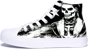 Skulls High Tops Canvas Shoes for Men Women Classic Lace Up Gothic Fashion Sneaker Street Casual Canvas Shoes