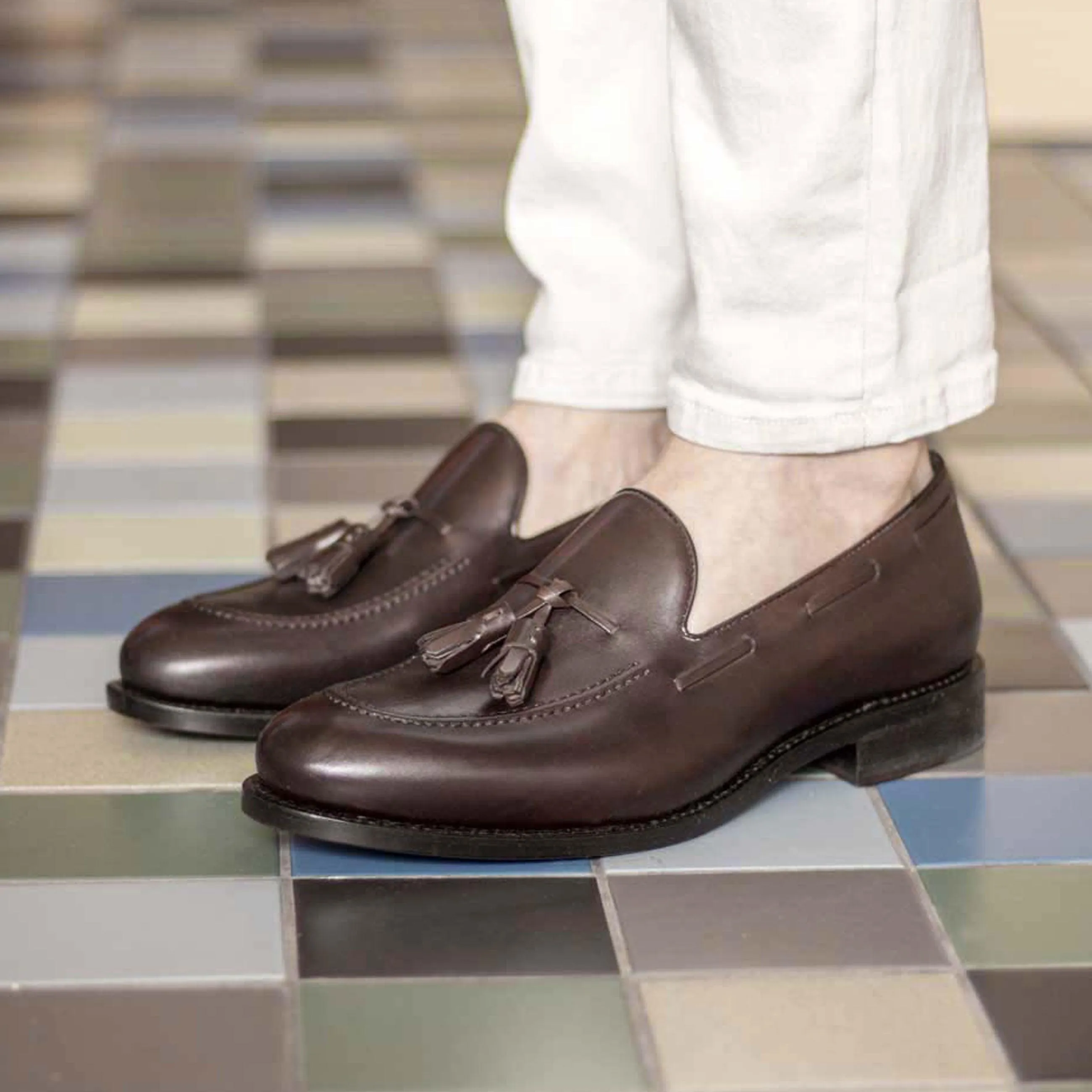 Tassel Loafer dark brown box calf